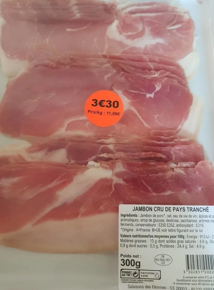 JAMBON CRU DE PAYS TRANCHÉ