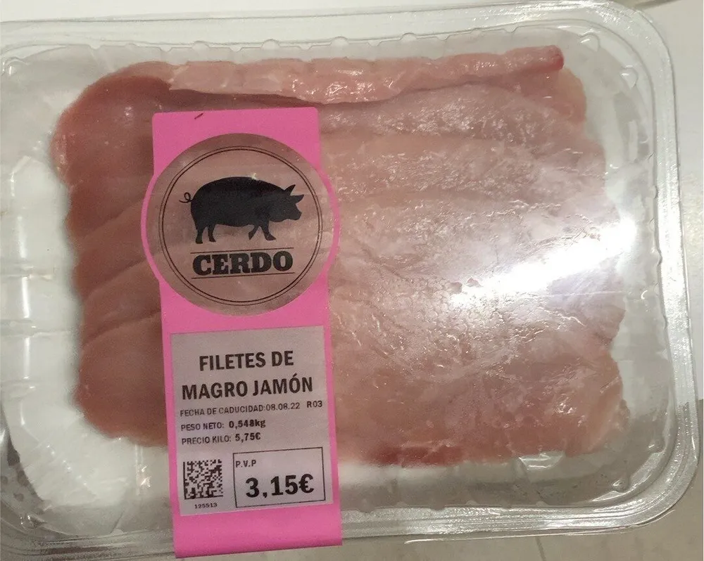 Filetes de magro jamón