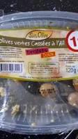 Olives vertes cassées à l'ail