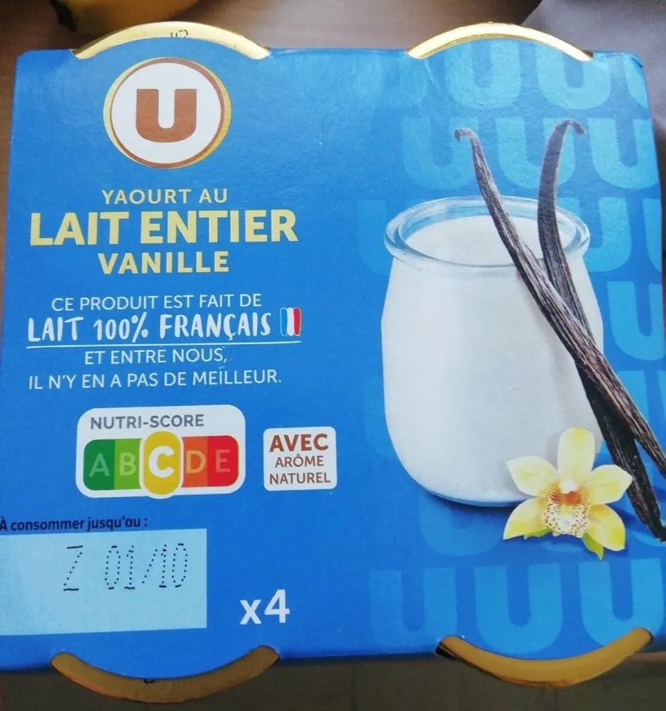 Yaourt au lait entier vanille