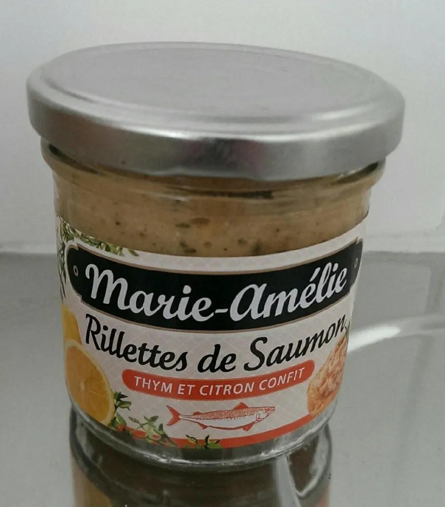 Rillettes de saumon thym et citron confit