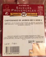 chiffonnade de jambon sec 9 mois V