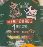 4 saucissons pur porc, noisettes, comté, piment