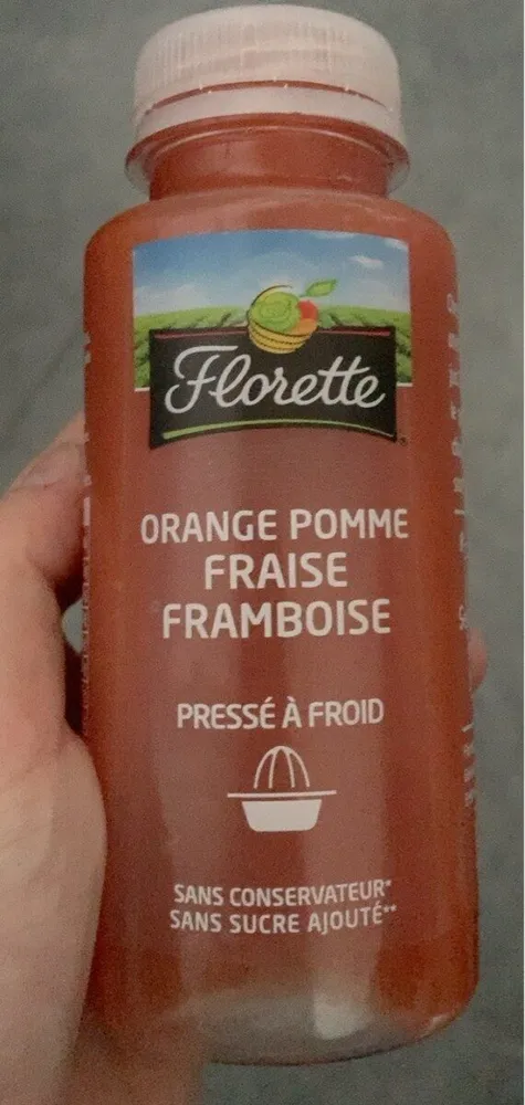 Jus orange pomme framboise fraise