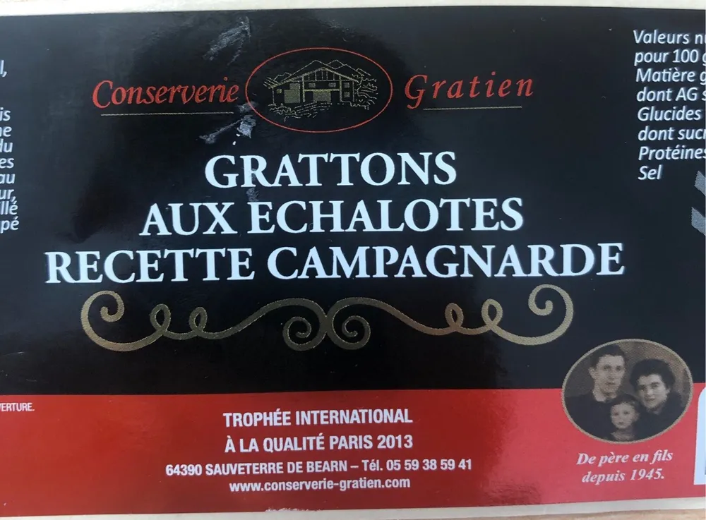 Grattons aux echalottes