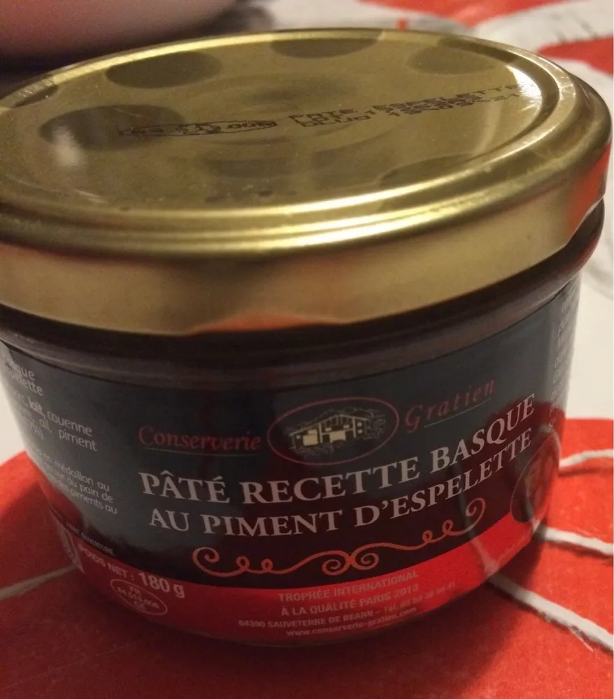 Pate recette basque au piment espelette