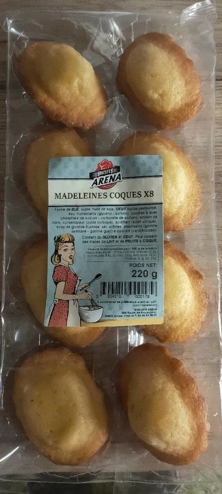 Madeleines coques x8