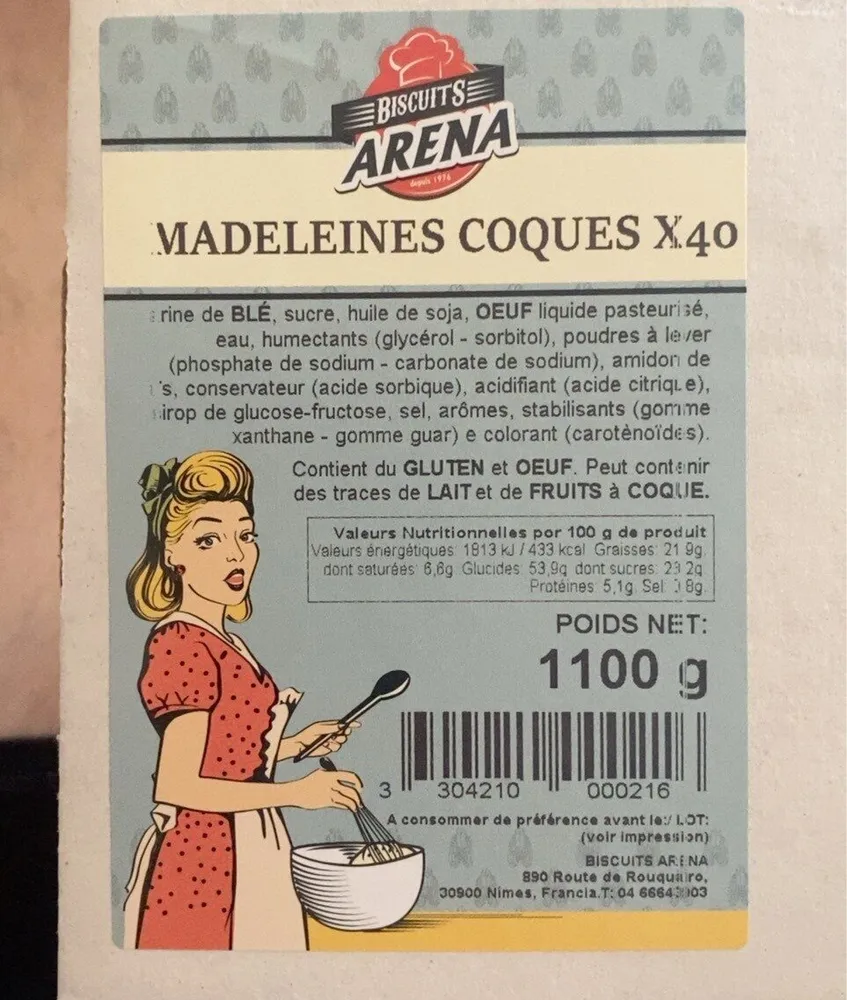 Madeleines coques x40