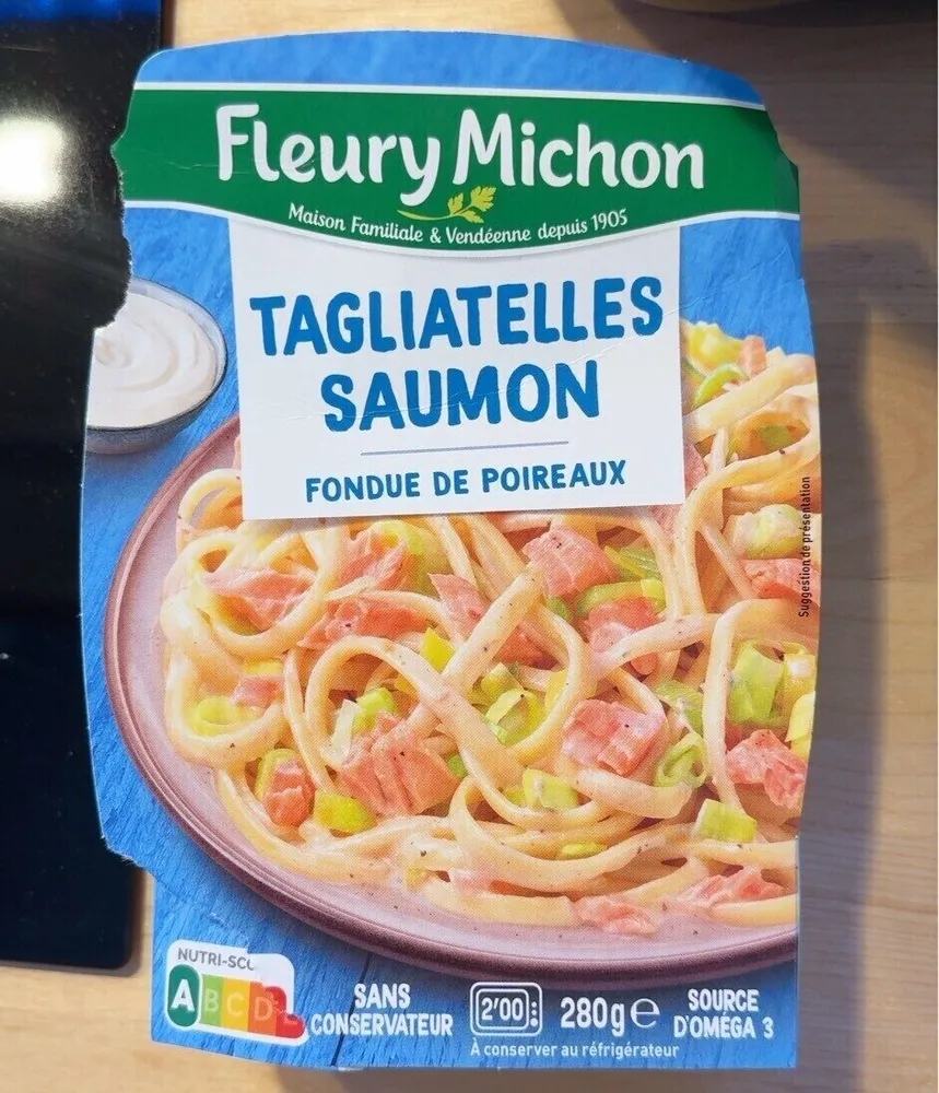 Tagliatelles saumon fondue de poireaux
