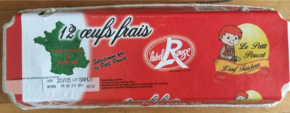 Le Oeufs frais label rouge La boîte de 12