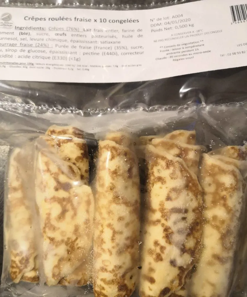 Crêpes roulées fraise x 10 congelées