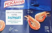 Crevettes entières cuites sauvages