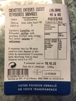 Crevettes entieres cuites sauvages