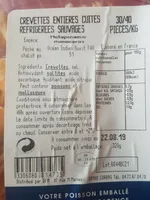 Crevettes entières cuites réfrigérées sauvages