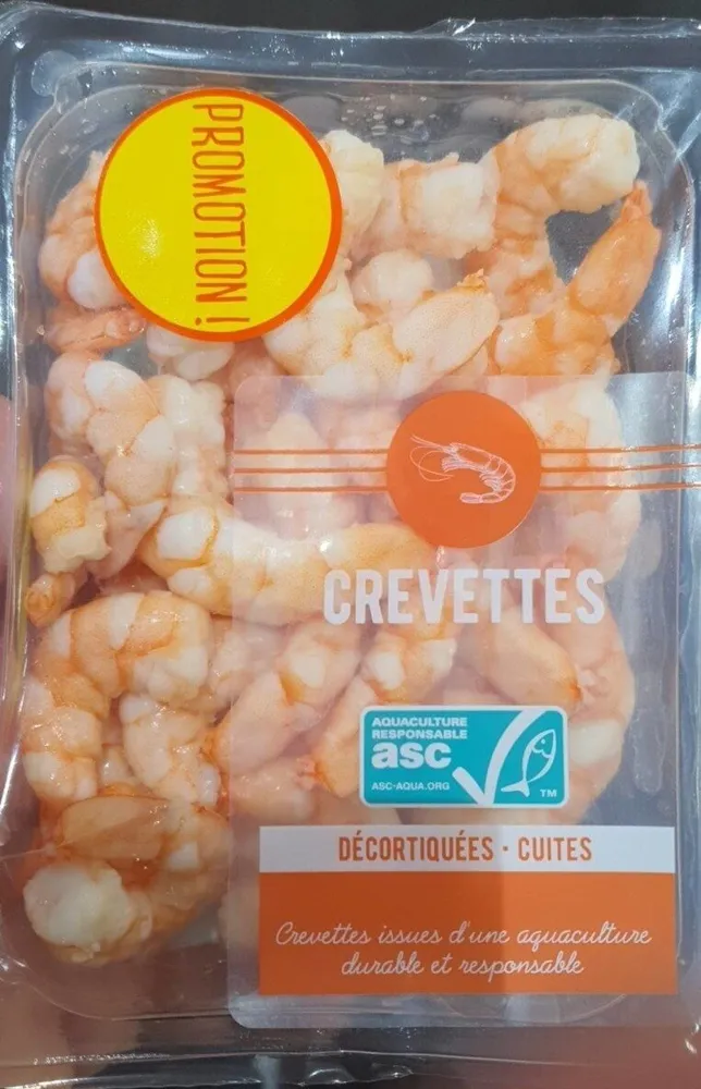 Crevettes décortiquées cuites