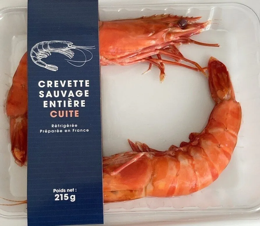Crevette sauvage entiere cuite
