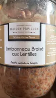 Jambonneau braisé aux lentilles