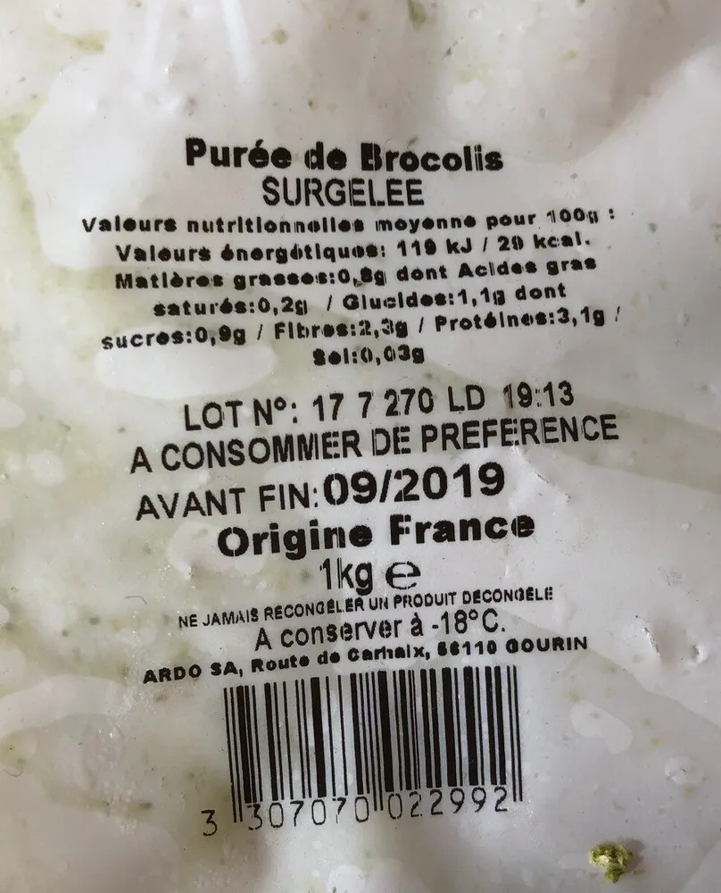 Puree de brocolis