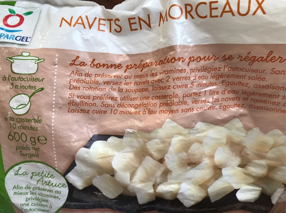 navets en morceaux