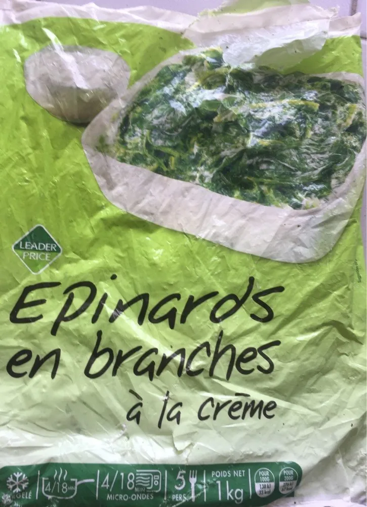 Epinards en branches à la crème