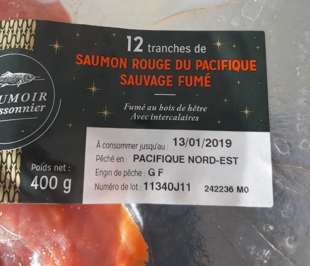 Saumon fumé rouge du Pacifique