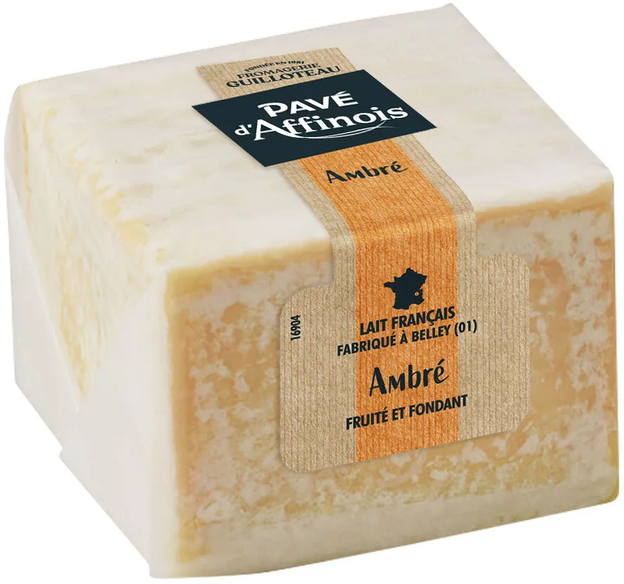 Fromage au lait pasteurisé PAVE D'AFFINOIS ambré, 30% MG