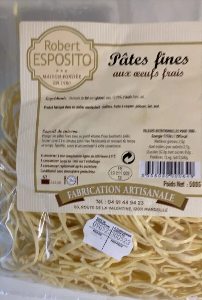 Pates fines aux œufs frais