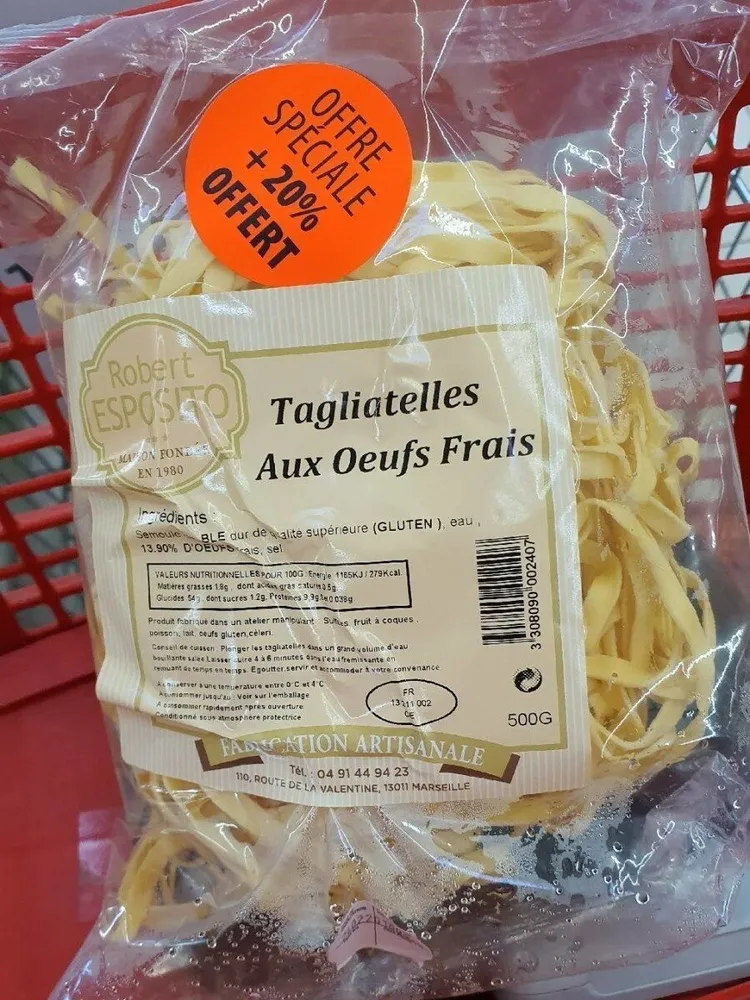 Tagliatelles aux œufs frais
