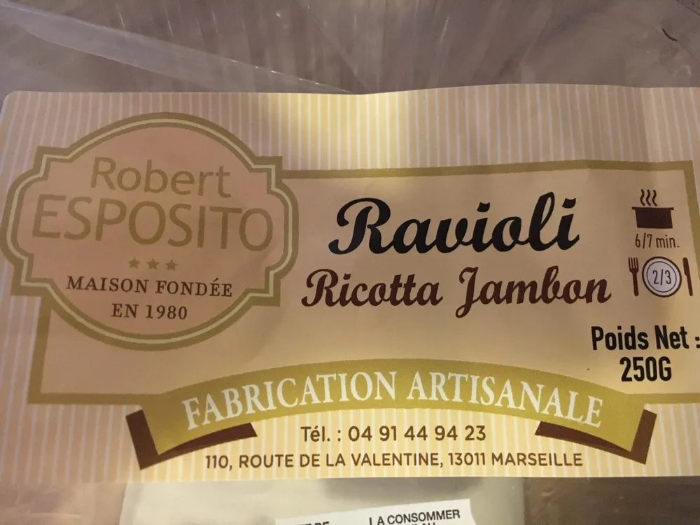 Ravioli ricotta jambon