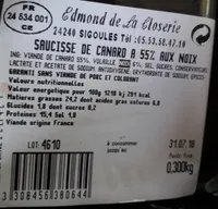 Saucisse de canard