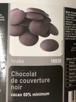 Chocolat de couverture noir cacao 60%