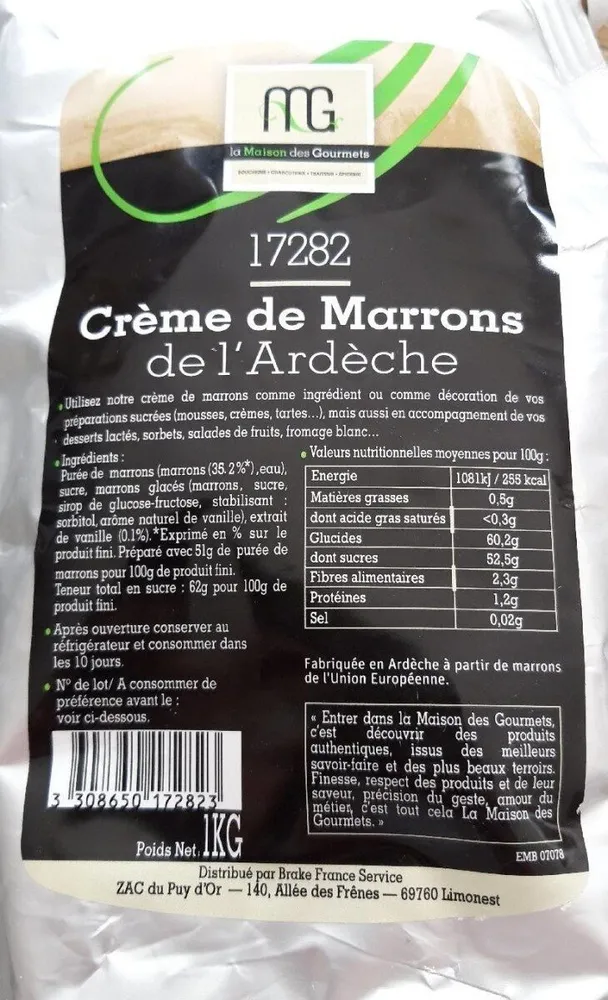 Crème de marrons de l Ardèche