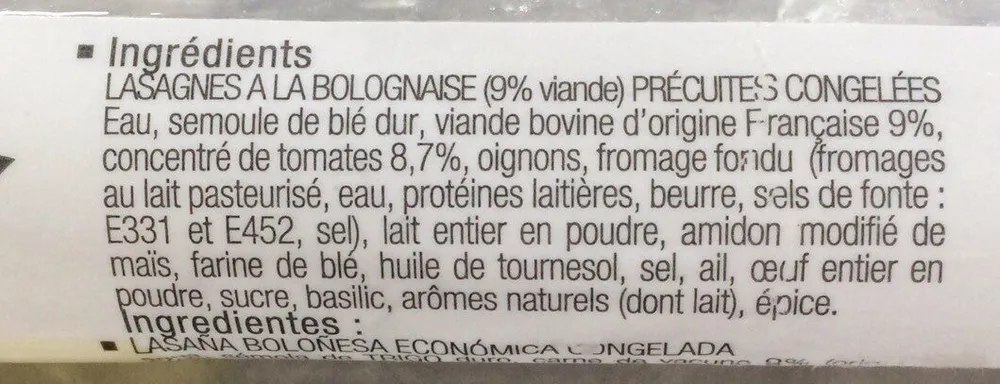 Lasagne au boeuf