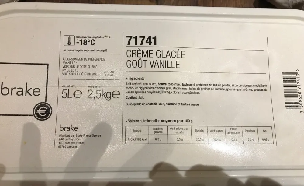 Creme glacee gout vanille