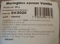 Meringues saveur vanille