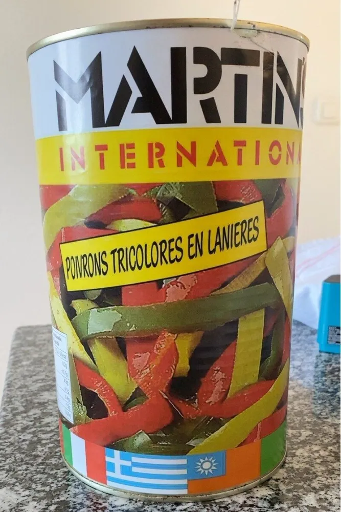 Poivrons tricolores en lanières