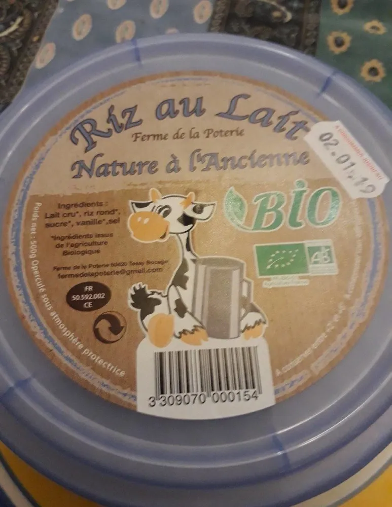 Riz au lait nature à l'ancienne