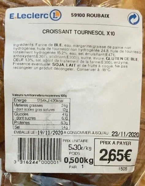 Croissant tournesol