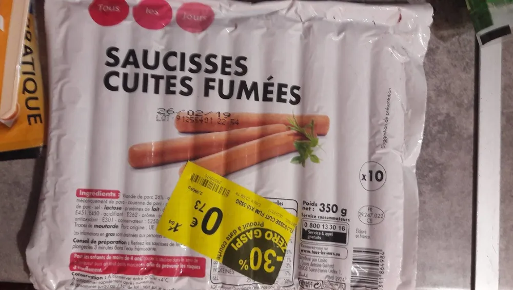 Saucisses cuite fumees