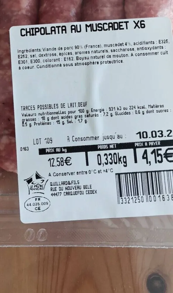 Chipolatas muscadet