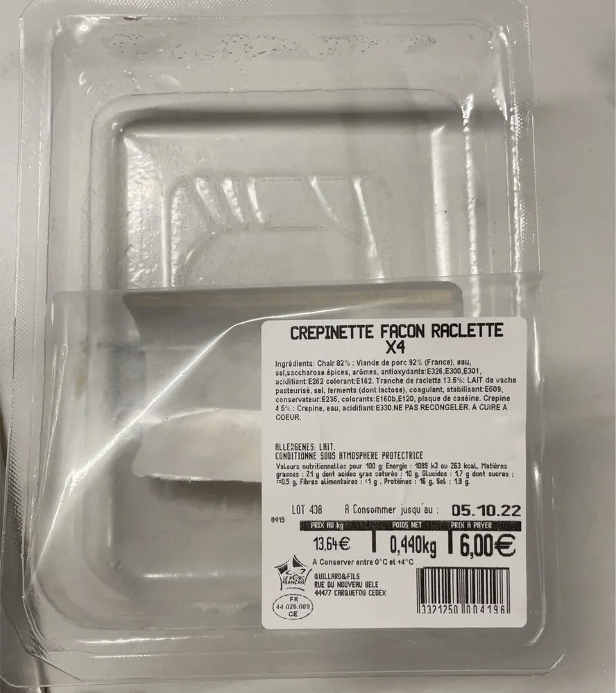 Crépinette façon raclette