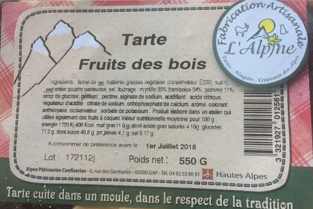 Tarte fruits des bois