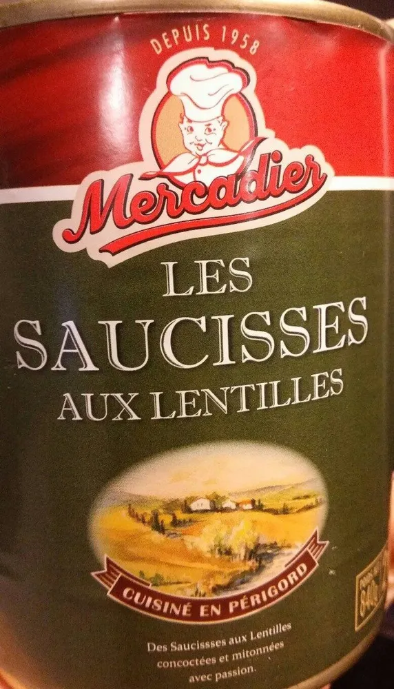 Les saucisses aux lentilles