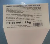 Dragées chocolat cacao blanc moucheté