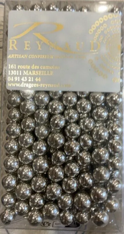 Perles chocolat argentées