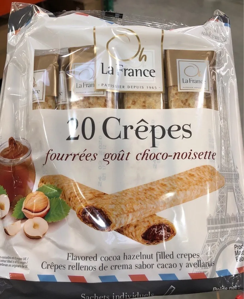 Crêpes fourrées gout choco-noisette