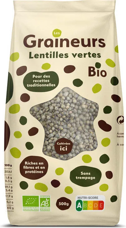 Lentilles vertes biologiques