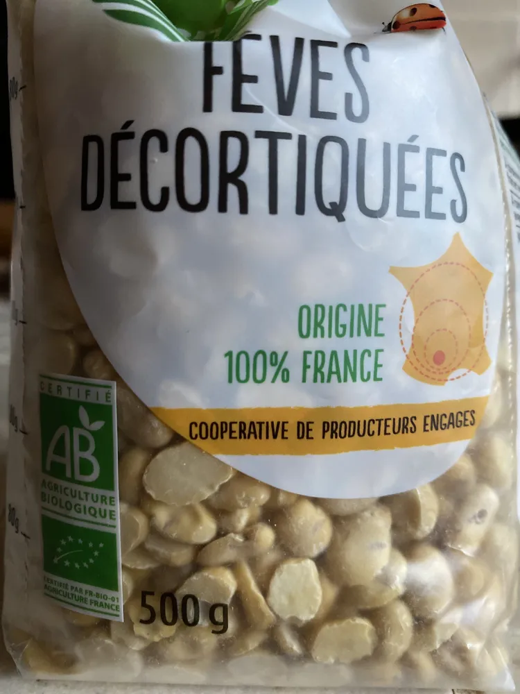Fèves décortiquées origine France