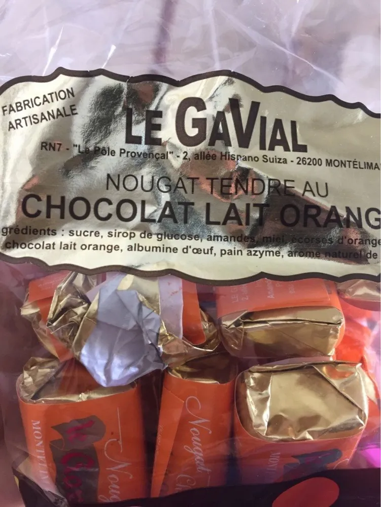 Nougat tendre au chocolat lait orange