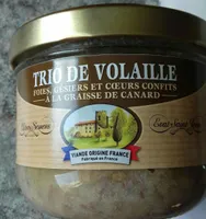 Trio de volaille. foies gésiers cœurs confits